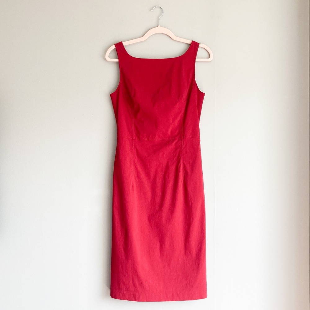 Express Red Midi Side Slit Cocktail Dress
